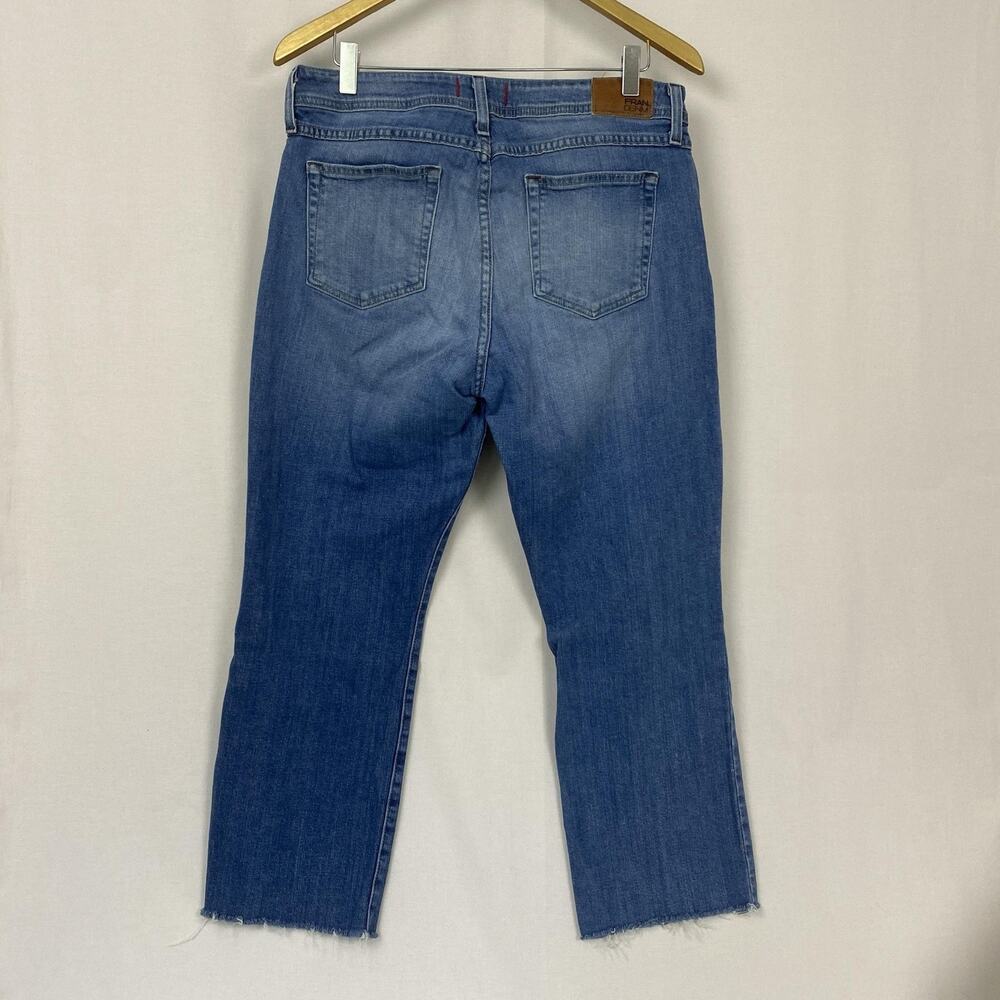 Fran Denim Heather Jeans Womens 31 Medium Wash Mid Rise Straight Crop 33x26 - Picture 2 of 12
